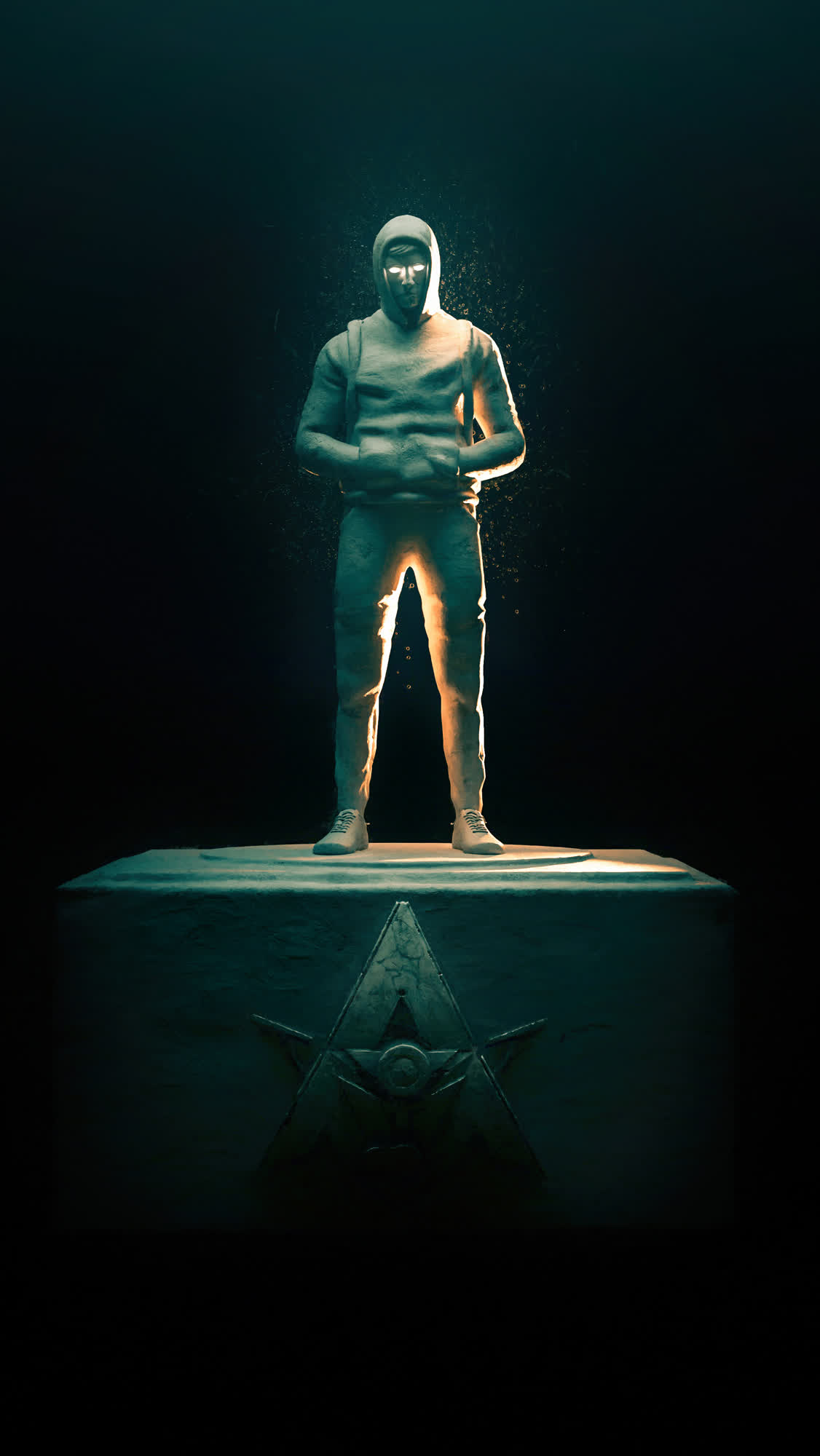 Alan Walker dikey heykel artwork — dijital boyama